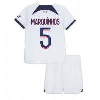 Fotbalové Dres Paris Saint-Germain Marquinhos #5 Dětské Venkovní 2023-24 Krátký Rukáv (+ trenýrky)